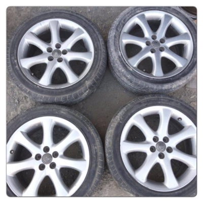 ขายล้อแม็ก Toyota Wish ขอบ 17 5รู100 +ยาง3เส้น ราคา 5,500บาทถูก
