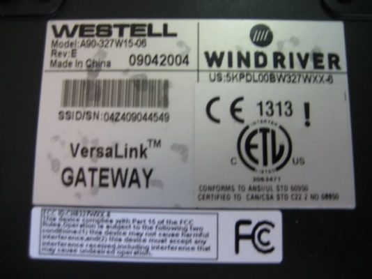 ขาย Westell Versalink Model 327w Wireless Router พร้อม อแด็ปเตอร์