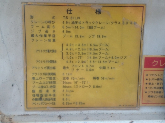 ขาย แท่นเครน TADANO TS61LN ขาย แท่นเครน TADANO TS61LN
