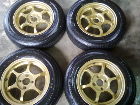 แม็กใหม่ R14 4/100 ราคาถูกพร้อมยางใส่วันเดียวขายขาดทุน