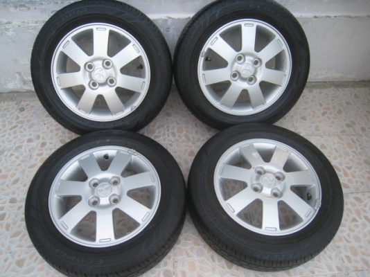 ขายล้อแม็กมือสอง Mitsu mirage 14"x4.5" et46 4รู100 + ยางปี38,1เส้นและ49,3เส้นปี12 สนใจติดต่อเล็กคลองสาม (081-3747940)