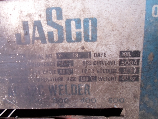 ตู้เชื่อม 500  แอมป์ ยี่ห้อ JASCO ทองแดงแท้ ขายถูก  8,000  ด่วน !!!!!!!