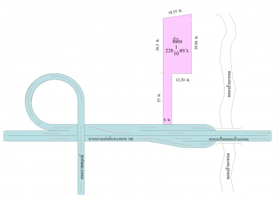 ขายที่ดินเนื้อที่ 228 ตรว.ติดถนน345 อ.ปากเกร็ด