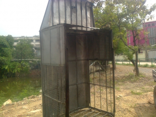 ขายคอกเหล็ก หลังคามิเนียมไส่รถหัวเดียว