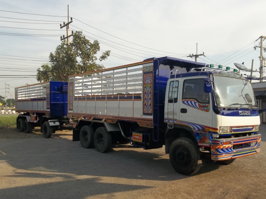 ขายด่วนสิบล้อ ISUZU DECA 320 เทอร์โบ พร้อมลูกพ่วง3 เพลากระบะปรีเนียมต่อใหม่