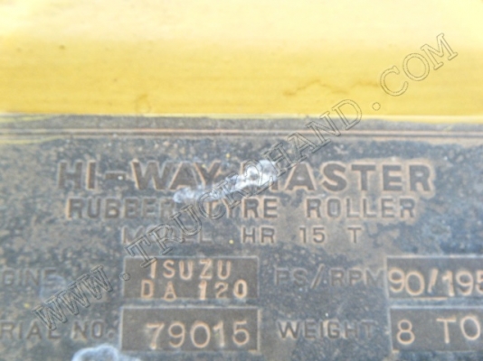ประมูล - ขายทอดตลาด รถบดถนนล้อยาง ยี่ห้อ HI-WAY MASTER รุ่น HR15T