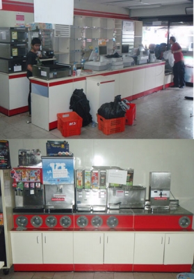 ขาย ชุดเค้าเตอร์มินิมาร์ทครบชุด  แบบร้าน7-11  สภาพ 90\% มีชุดเค้าเตอร์หลักคิดเงิน +ชุดวางเหล้า+ ชุดเค้าเตอร์ขายน้ำ ท็อปเสตนเลส  (ไม่รวมอุปกรณ์)  ต้องการขายราคาถูก