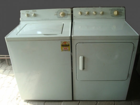 เครื่องซักผ้า - เครื่องอบผ้า Made in USA ยี่ห้อ GE ขนาด 10.5 kg. เครื่องซัก - เครื่องอบ 2 เครื่อง ราคา 12,000 บาท
