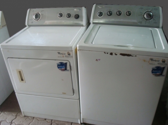 เครื่องซักผ้า - เครื่องอบผ้า Made in USA ยี่ห้อ GE ขนาด 10.5 kg. เครื่องซัก - เครื่องอบ 2 เครื่อง ราคา 12,000 บาท