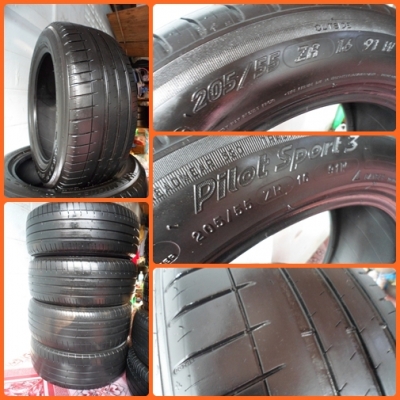 ขาย205/55/16"MICHELIN.Pilot3.205/55/16"ปี11 และปลายปี10(4เส้น  2,200บ.)