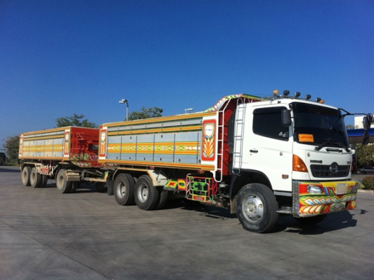 ฝากขายรถพ่วง HINO 344 ยูโร3 ปี53 ดัมพ์แม่ลูก ซีทีทรัค ลูก3คานแท้