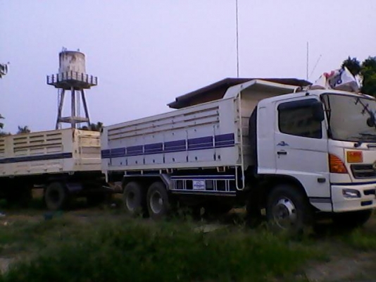 ขายรถบรรทุกพ่วงดั๊มพ์ HINO mega 260 แรง ดั๊มพ์แม่ลูก ลูก 2 คาน ปี 48