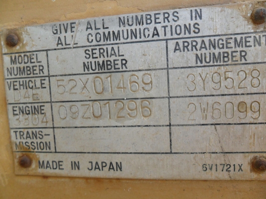 Catterpillar D4E หัวฉีดไดเร็ค ถังเตี้ย ตัวสุดท้าย (เดิมตีนเป็ด เปลี่ยนเป็นตีนไก่) เก่านอก เอกสาร อินวอยส์