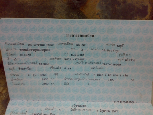 ขายเล่มทะเบียนนิสสันบิ๊กเอ็ม ปี32 ขายเล่มทะเบียนนิสสันบิ๊กเอ็ม ปี32