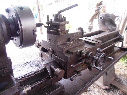 เครื่องกลึง 7 ฟุต อังกฤษ รุ่นหนัก 2 เพลา เกียร์บล็อก กลึงเกลียวได้ 80,000