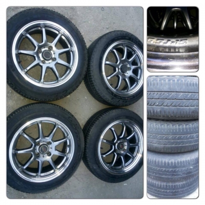 ขายล้อแม็กมือ2 Lenso 9ก้าน ขอบ15 4 รู100 +ยาง ราคา 6,300 บาทถูก