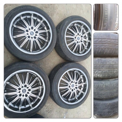 ขายแม็กมือ2 Infinity แบล็คโคมขอบ17 5รู100/114 + ยางปี 10 ราคา 8,900 บาทถูก