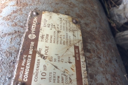 มอเตอร์ฮิตาชิขนาด 10 แรง ไฟบ้านสภาพพร้อมใช้งานครับ  ขนาด 10   แรง ฮิตาชิ ญี่ปุ่นครับ ไฟบ้านครับราคานี้คุ้มครับ