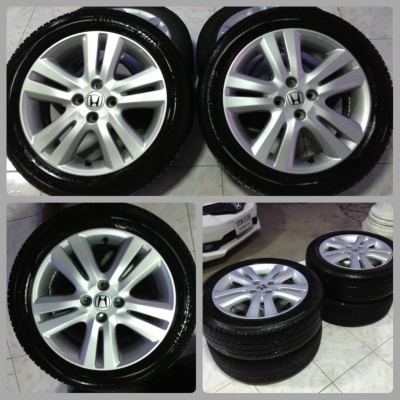 ขายล้อแม็ก Honda Jazz รุ่นท็อป ขอบ 16 พร้อมยางบริดสโตน ปี12สัปดาห์45ราคา12500 ต่อรองได้