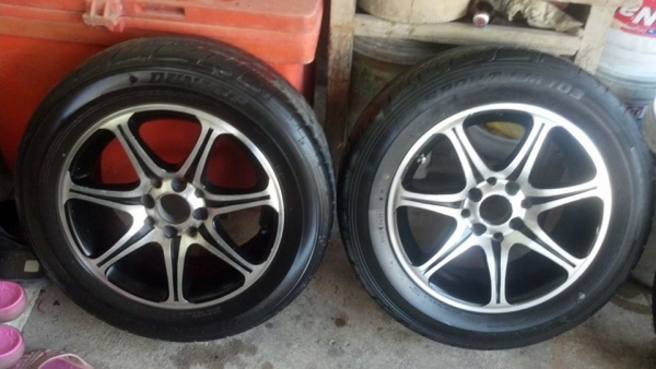 แม็กเจแปน 15 กว้าง 6นิ้วครึ่ง ขนาด 4 รู 100และ114 พร้อมยางดันลอบ