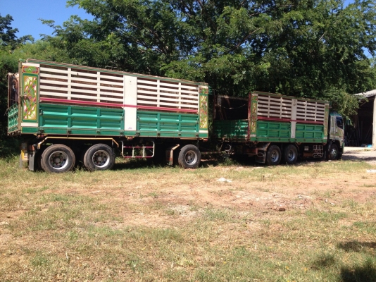 ขายรถบรรทุกแม่+ลูก HINO 344 ปี 52  ด.คอกเกษตร ยางใหม่ แอร์พร้อม ลูก 3 คานแท้ 7.20 เมตร