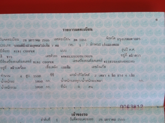 MINI COOPER  1600 cc เกียร์ธรรมดา สภาพสวยรถวิ่ง 9x,xxx km จดเเล้ว เอกสารครบ