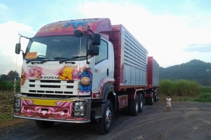 ขายดาวน์รถ 22 ล้อพ่วงแม่-ลูกดัมพ์ ISUZU DECA 360 ปี 2556 ลูกพ่วง 3 คานแท้ดัมพ์กระบะอะลูมิเนียมคอกเกษตร ขายดาวน์ 84000 X 48 = 4032000 ราคารวม 5032000 รถวิ่งได้ 6000 กิโลเมตร