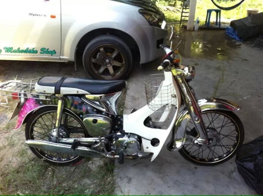 วันนี้เอาใจวัยรุ่น c 100 ลงเครื่องเวฟ ชุบทั้งคัน พร้อมออกทริป มีทะเบียนครบ