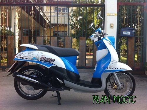 ขายyamaha fino สีฟ้าขาว ปี2556