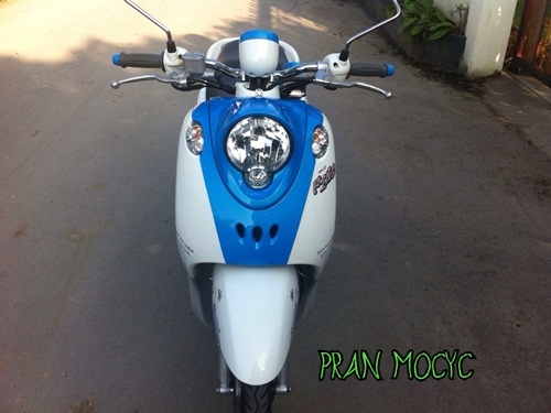 ขายyamaha fino สีฟ้าขาว ปี2556