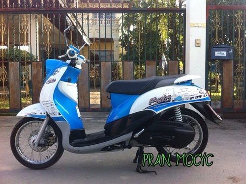 ขายyamaha fino สีฟ้าขาว ปี2556