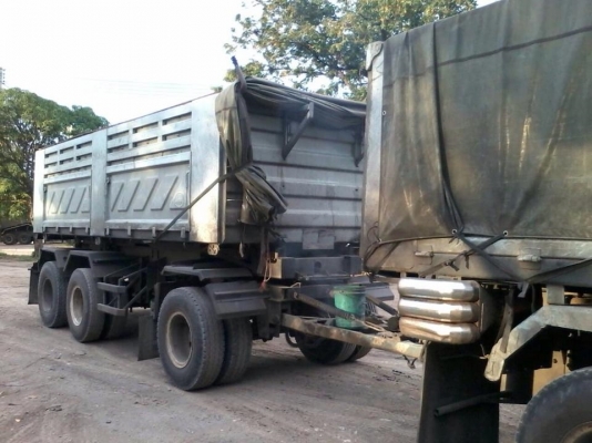 ขายด่วน รถบรรทุกพ่วง 22 ล้อ แม่ลูกดั๊มพ์ กระบะแห้ง  ติดก๊าซ CNG  วางเครื่อง260แรง แม่ปี45  ลูกปี48