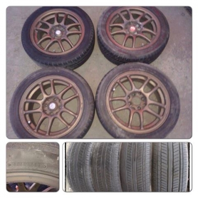 ขายล้อแม็กมือ2 WORK EMOTION CR ขอบ 15 4รู100/114 + ยางราคา 7,900 บาทถูก