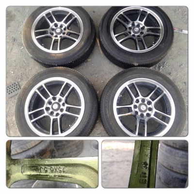 ขายล้อแม็กมือ2ลาย Samulai สีดำหน้าเงา 15 4รู 100/114 ราคา 6,500 บาท **ไม่มียาง**