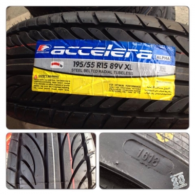ขายยางใหม่ Accelera ปี13 195-50/55-15 ชุดละ 6300 บ. ถูกที่สุด