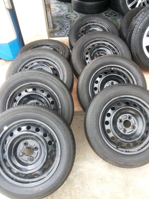 ขายล้อกะทะ15 4รู100 พร้อมยาง 1 ชุด