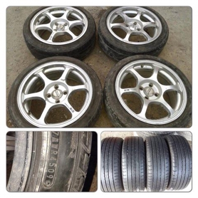 ขายล้อแม็กซ์มือ2ขอบ16 Advan RG2 4รู100 + ยางปี09 ราคา 9,500 บ.ถูก