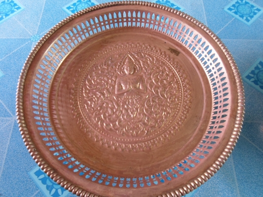 ถาดทองเหลือง ลายเทพพนม มี 3 ใบ ขายยกชุด แค่ 4,000