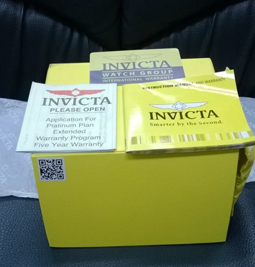 INVICTA 1747 USA.  เรือน stainless สีทอง สายยูนิเทรดดำ