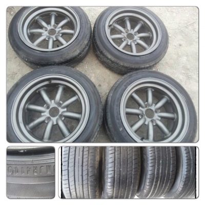 ขายแม็กมือ2 ล้อกล้วยขอบ15 กว้าง8 ออฟ 0 + ยางปี10 ราคา11,500 บาทถูก