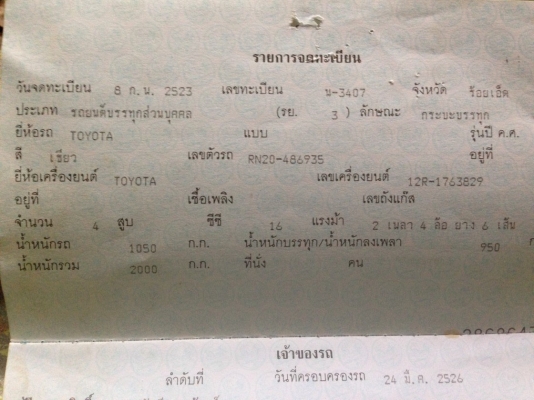 ***ขายแล้วครับขอบคุณ Truck2hand ขาย เก๋าๆเก่าเก็บ เดิมบาง TOYOTA RN20 เครื่องเดิมเกียร์เดิม 12Rเบนซิน เครื่องดีติดง่าย ประหยัด แรงดี ช่วงล่างดีคัสซีมีดามเสริม สีสันเดิมบาง มีผุนิดหน่ิอยพื้นกระบะ ยางดี4เส้น หัวบางเดิมภายในคอนโซลครบ เพลท โลโก้ ครบครัน เอกสา ***ขายแล้วครับขอบคุณ Truck2hand ขาย เก๋าๆเก่าเก็บ เดิมบาง TOYOTA RN20 เครื่องเดิมเกียร์เดิม 12Rเบนซิน เครื่องดีติดง่าย ประหยัด แรงดี ช่วงล่างดีคัสซีมีดามเสริม สีสันเดิมบาง มีผุนิดหน่ิอยพื้นกระบะ ยางดี4เส้น หัวบางเดิมภายในคอนโซลครบ เพลท โลโก้ ครบครัน เอกสา