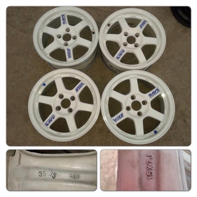 ขายแม็กมือ2 TE37 สีขาว ขอบ 15 กว้าง 7 4 รู100 ราคา 8,300 บาทถูก