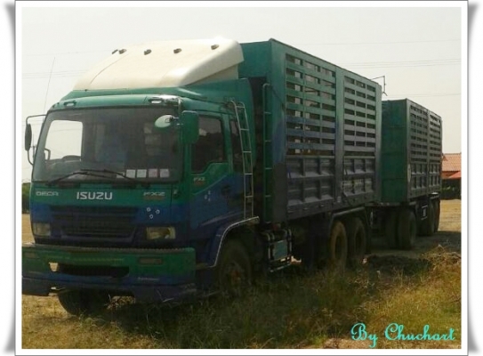 ขายด่วน  22 ล้อ ดั๊มแม่ลูก คอกเหล็กเกษตร 3 เพลา อีซูซุ Deca 320 แรงม้า ติดก๊าซ CNG  ปี 51 ราคาคุ้ยต่อรองได้ มี 3 พ่วง