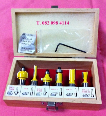 ดอกเร้าเตอร์ MKT แกน 1/2"  (ใช้กับเร้าเตอร์,ทริมเมอร์) ชุดเล็ก 6 ดอก ราคาถูกมาก