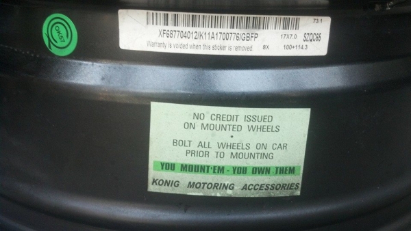 แม็กขอบ 17 กว้าง 7 ออฟ 40 ขนาด 4 รู 100 114 ไร้ริ้วรอย