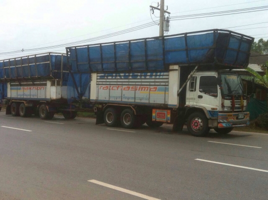 ขายรถบรรทุกพ่วง Isuzu เครื่อง 270 แรง จดปี 2544 ดั๊มพ์มิเนียมแม่ลูก ลูก 3 คานยัดยาว 6.50 เมตร (ไม่รวมบาร์)