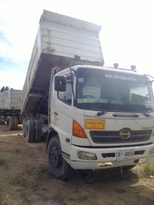 HINO MEGA ปี 48 แม่-ลูก ดั้ม รถสวยพร้อมใช้ เครื่อง 260 แรง เกียร์เดิม หัวบางเดิม คัสชีสวย ภาษีเต็ม