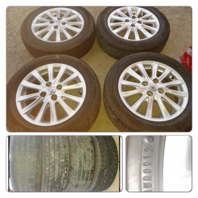 ขายล้อแม็กซ์ NEW VIOS 12 ก้าน ขอบ 15 4/100 +ยางปี12 ราคา 8,900 บาทถูก