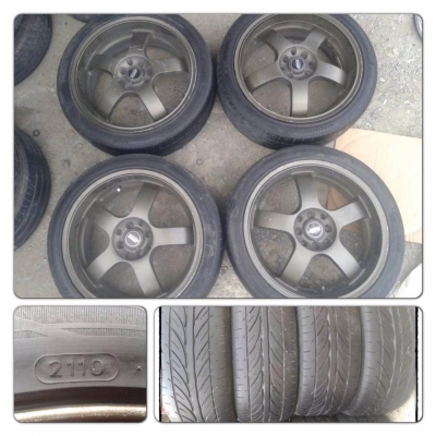 ขายล้อแม็กมือ2 SSW 5ก้าน ขอบ17 4รู100/114+ยาง 6,900 บาทถูก