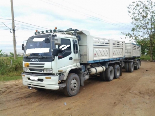 ขายรถสิบล้อ ISUZU DECA FXZ 270 HP EURO1 จดปี  48พ่วงแม่+ลูก 3คานยัด NGV ราคาต่อรองได้